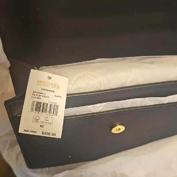 Michael Kors Black Leather Crossbody Bag - Picture 2 of 3